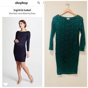 Ingrid and Isabel Boat Neck Lace Maternity Dress